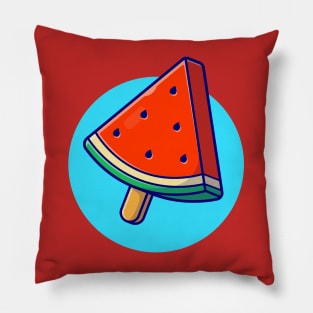 Watermelon Popsicle Cartoon Vector Icon Illustration Pillow