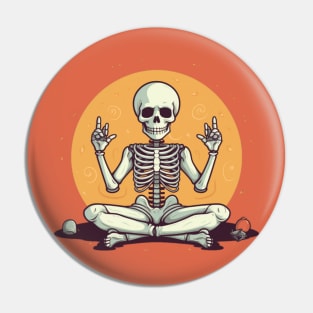 Skelton doing yoga Pin