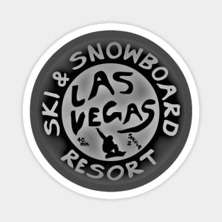 Las Vegas Ski & Snowboard Resort Gray and Black Logo Magnet