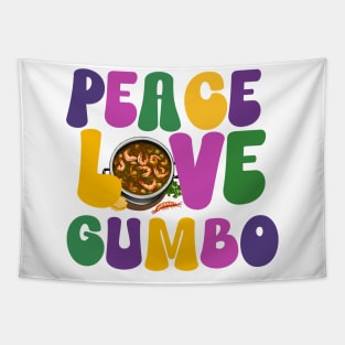 Peace Love Gumbo-Mardi Gras Louisiana Tapestry