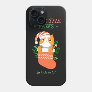 Deck the Paws (Deck the Halls) Christmas Cat in a Stocking Phone Case