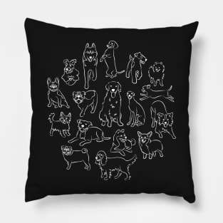 Happy Dogs white Pillow