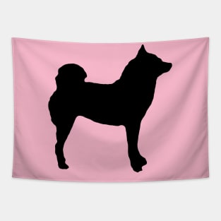 Lilly the Shiba Inu Silhouette - Black on Pink Tapestry