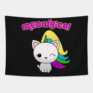 Meowgical Unicorn Magical Cat Tapestry