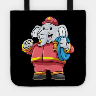 Elephant as firefighter with hose Tote