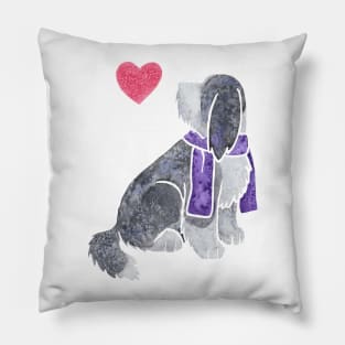 Watercolour Bearded Collie Pillow