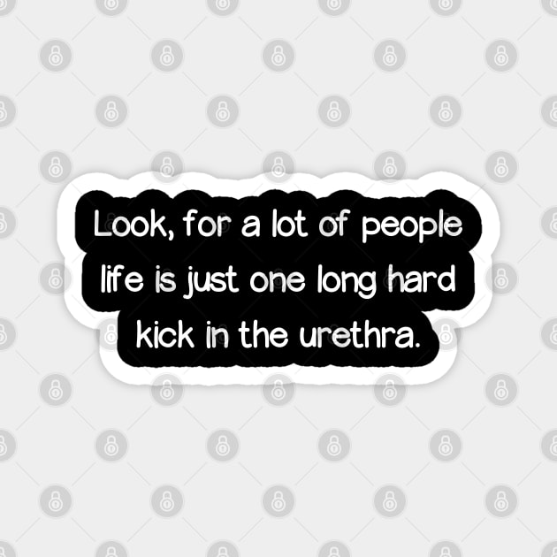 Look, for a lot of people life is just one long hard kick in the urethra. Magnet by Way of the Road