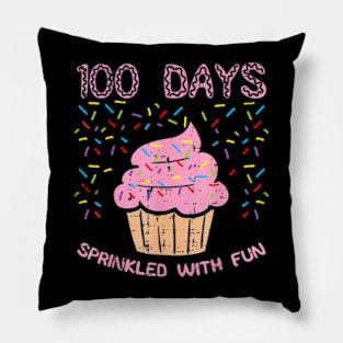 100 Days Sprinkled With Fun Cupcake 100Th Day Of School Girl Pillow