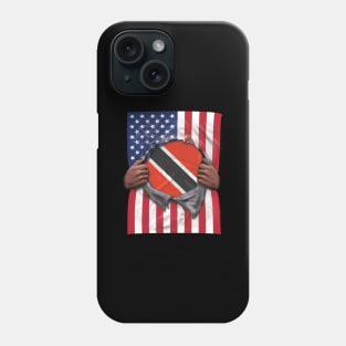 Trinidad And Tobago Flag American Flag Ripped - Gift for Trinidadian And Tobagoan From Trinidad And Tobago Phone Case