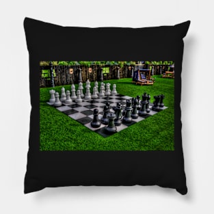 Lawn Chess At The Quayside Pillow