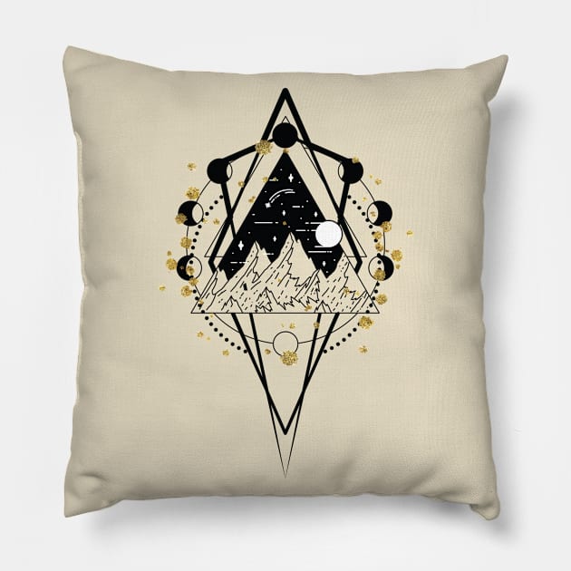 Boho Mountains Style Art Pillow by BWXshirts