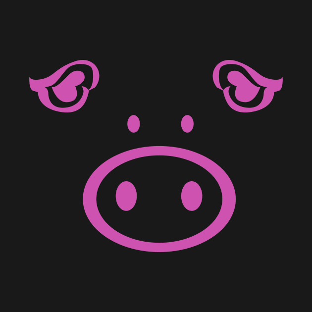 Cute Piggy Purple Face Funny Pig Costume by ScottsRed