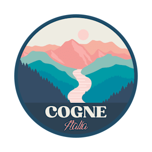 Cogne Italia minimalist landscape badge T-Shirt