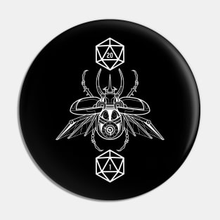 Critical Hit and Critical Fail D20 Scarab Beetle Dungeons Crawler and Dragons Slayer Tabletop RPG Addict Pin