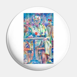 SAMUEL BECKETT sitting at the cafe - watercolor portrait Pin