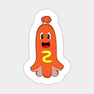 Octopus Hotdog Mustard Magnet