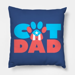 Puerto Rico Cat Dad Flag Pet Paw Boricua Pillow