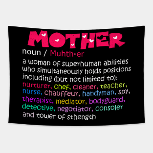 Mother Definition Funny Mom Quote Mothers Day Womens Best Mom ever Gift Tapestry