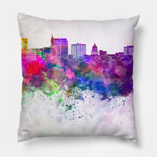 Boise skyline in watercolor background Pillow