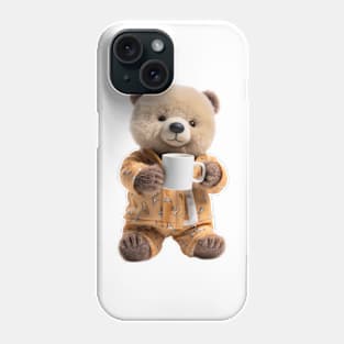 Adorable Teddy Bear Drinking Coffee Early in the Morning Phone Case