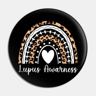 Lupus Awareness Rainbow Leopard Pin