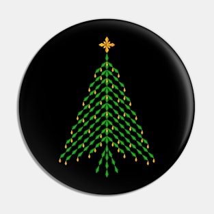 Elegant yellow and green crystal Christmas Tree Pin