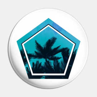 Beach palms ocean on a geometric shape Pin