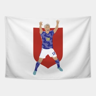 Takuma Asano, Japan vs Germany Collage Tapestry