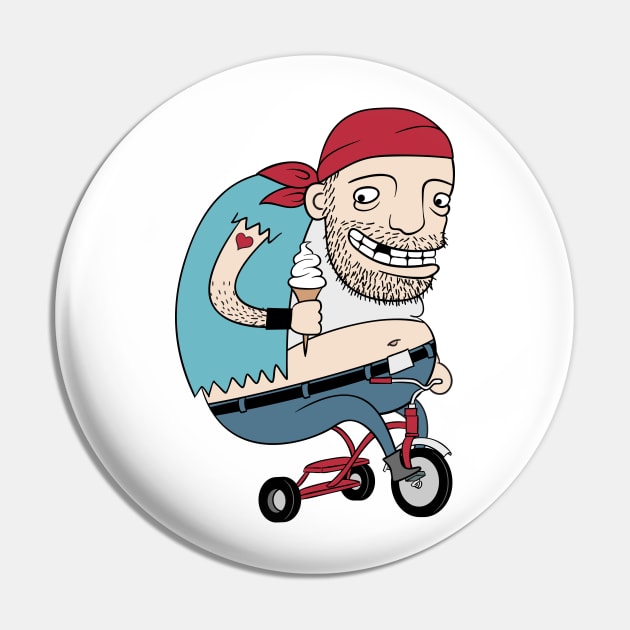 Bikie on a Trikie Pin by FlamingDerps