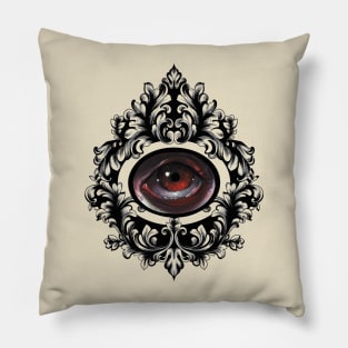 Pop Surrealism Baroque Eye Study Black Frame Pillow