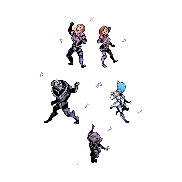 Mass Effect Dance Party by doodlownick