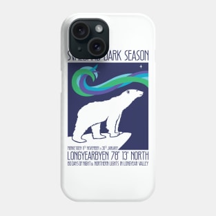 Svalbard Dark Season Norway Travel Poster Phone Case