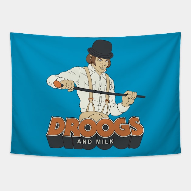 Droogs And Milk Tapestry by Peter Katsanis Art