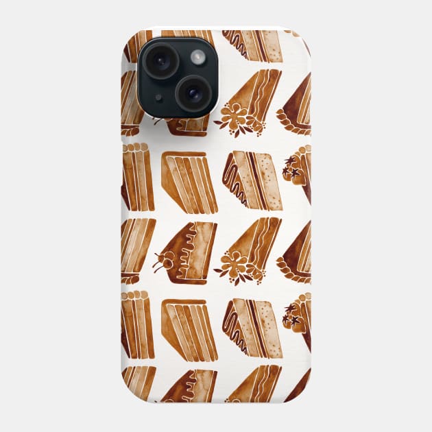Brown Cake Slices Phone Case by CatCoq