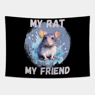 Watercolor Rat My Rat My Friend Tapestry