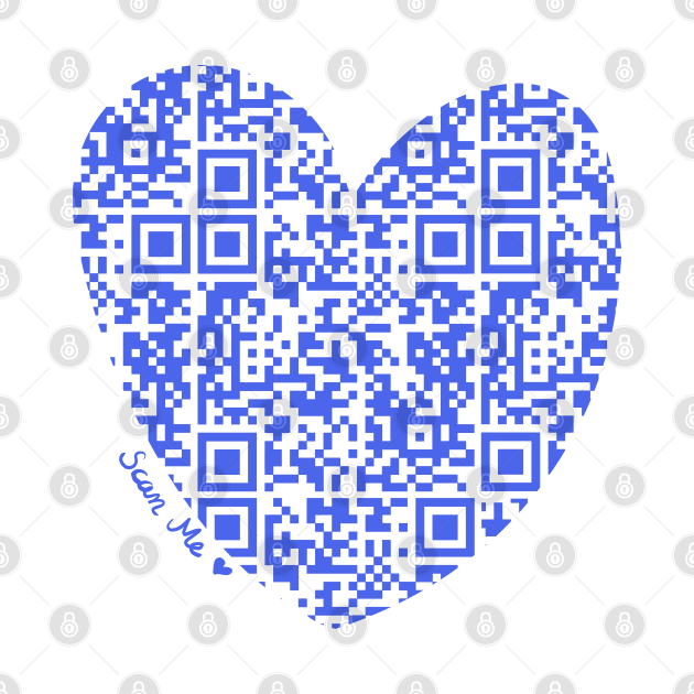 Purple Rick Astley Rickroll QR Code Heart Art by VictoriaLehnard