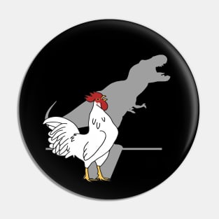 t-rex shadow white rooster crowing Pin
