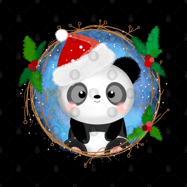 Cute little Christmas Panda by Miruna Mares
