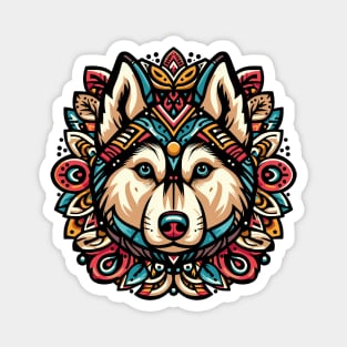 Design head husky tribal style Magnet