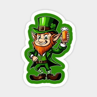 Beer Drinking Leprechaun for St Pattys Day by gnarly Magnet