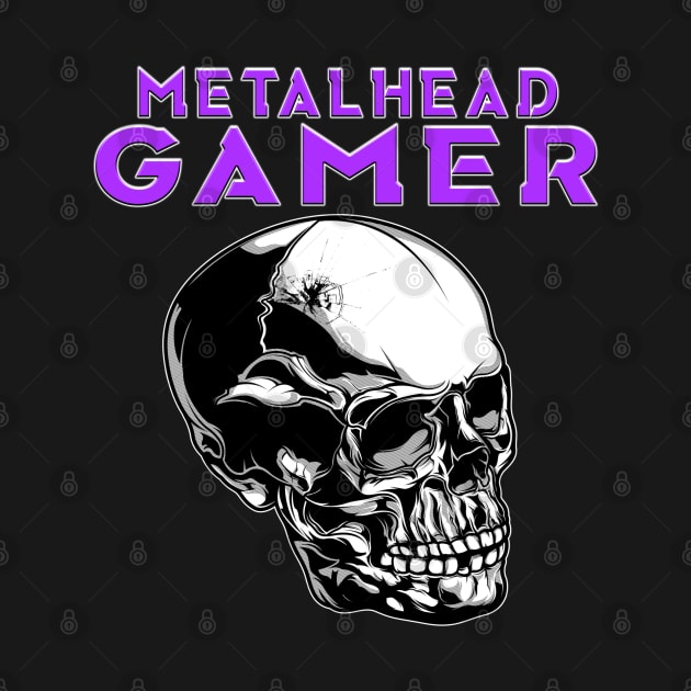 Metalhead Gamer Full Skull Purple by Shawnsonart