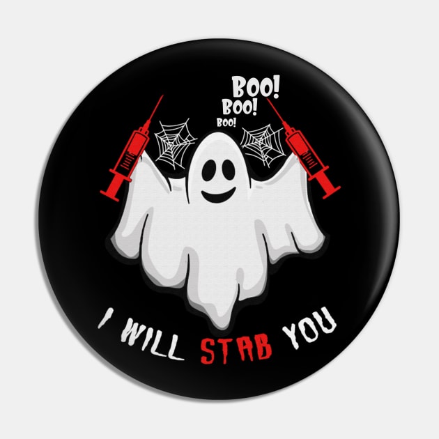 Cartoon ghost I will stab you tshirt funny halloween gift shirt Pin by American Woman