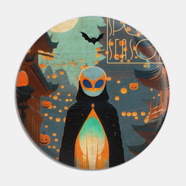 Halloween Spooky Season Nefarious No-Face Pin by DanielLiamGill