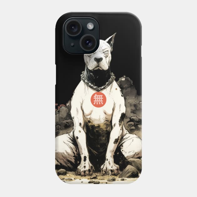 Dog Meditating No. 1: Seeking Calm Today on a Dark Background Phone Case by Puff Sumo