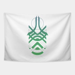 Geometric abstract green cool Tapestry