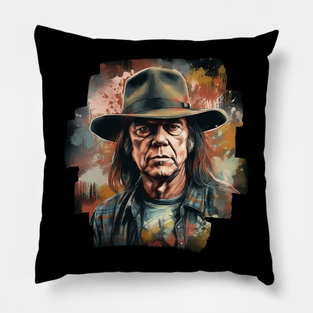 Neil Young Pillow by Pixy Official