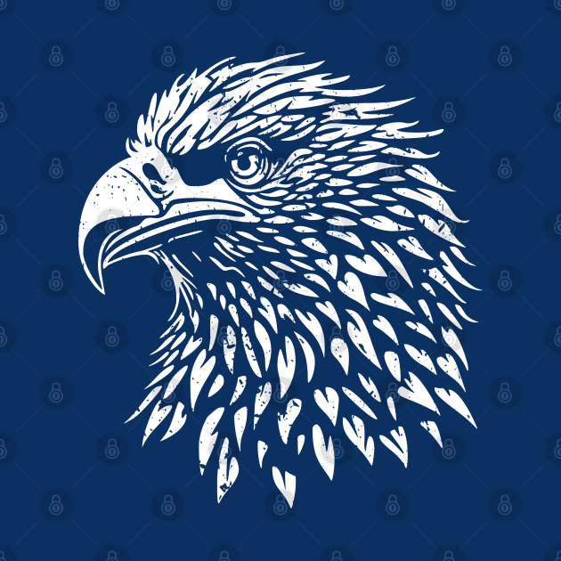 Minimalist Eagle Head - distressed by NeverDrewBefore