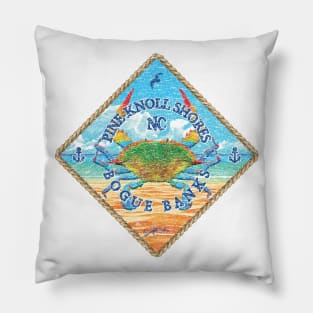 Pine Knoll Shores, Bogue Banks, North Carolina with Blue Crab on Beach Pillow