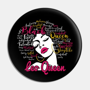 Leo Queen Funny Birthday Gift for Black Women Girl Pin