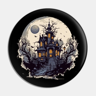 Spooky Haunted Mansion Halloween Pin